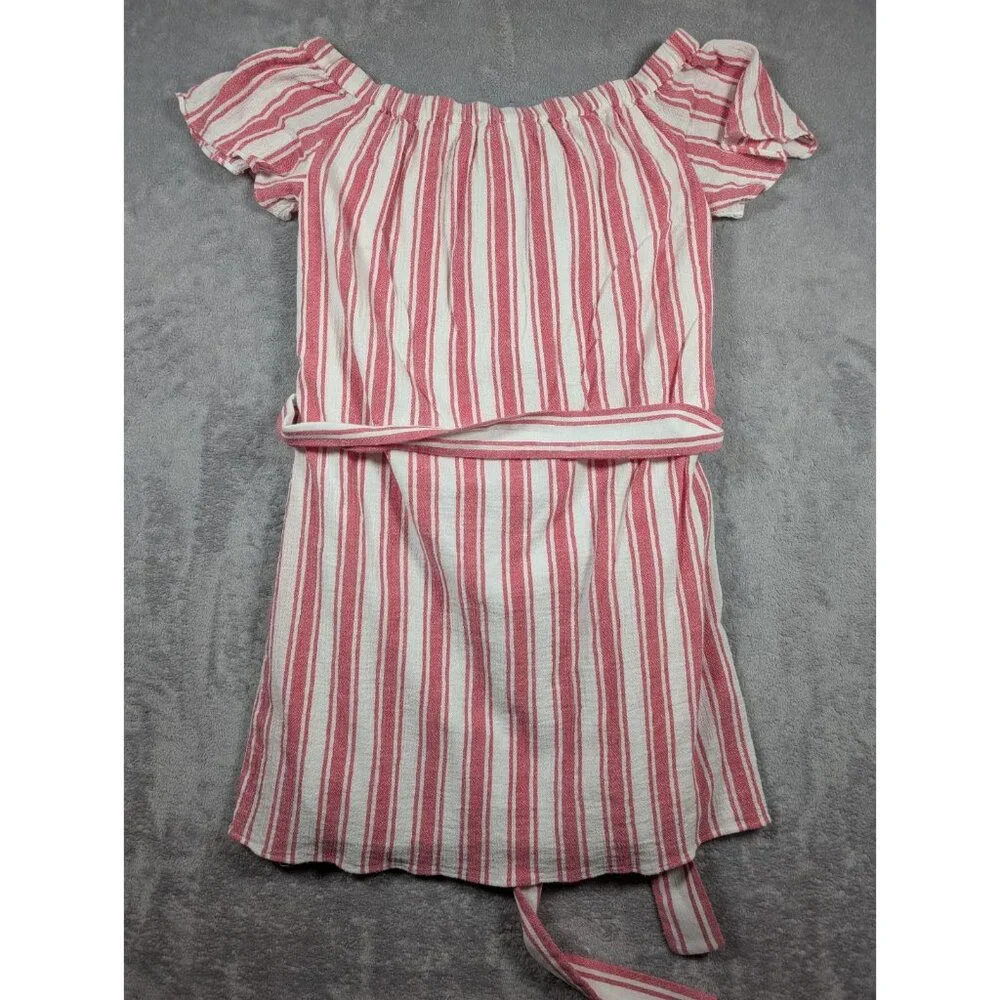 Michael Kors Dress Womens Size Medium Pink Linen Off The Shoulder Knee Length - Picture 7 of 7